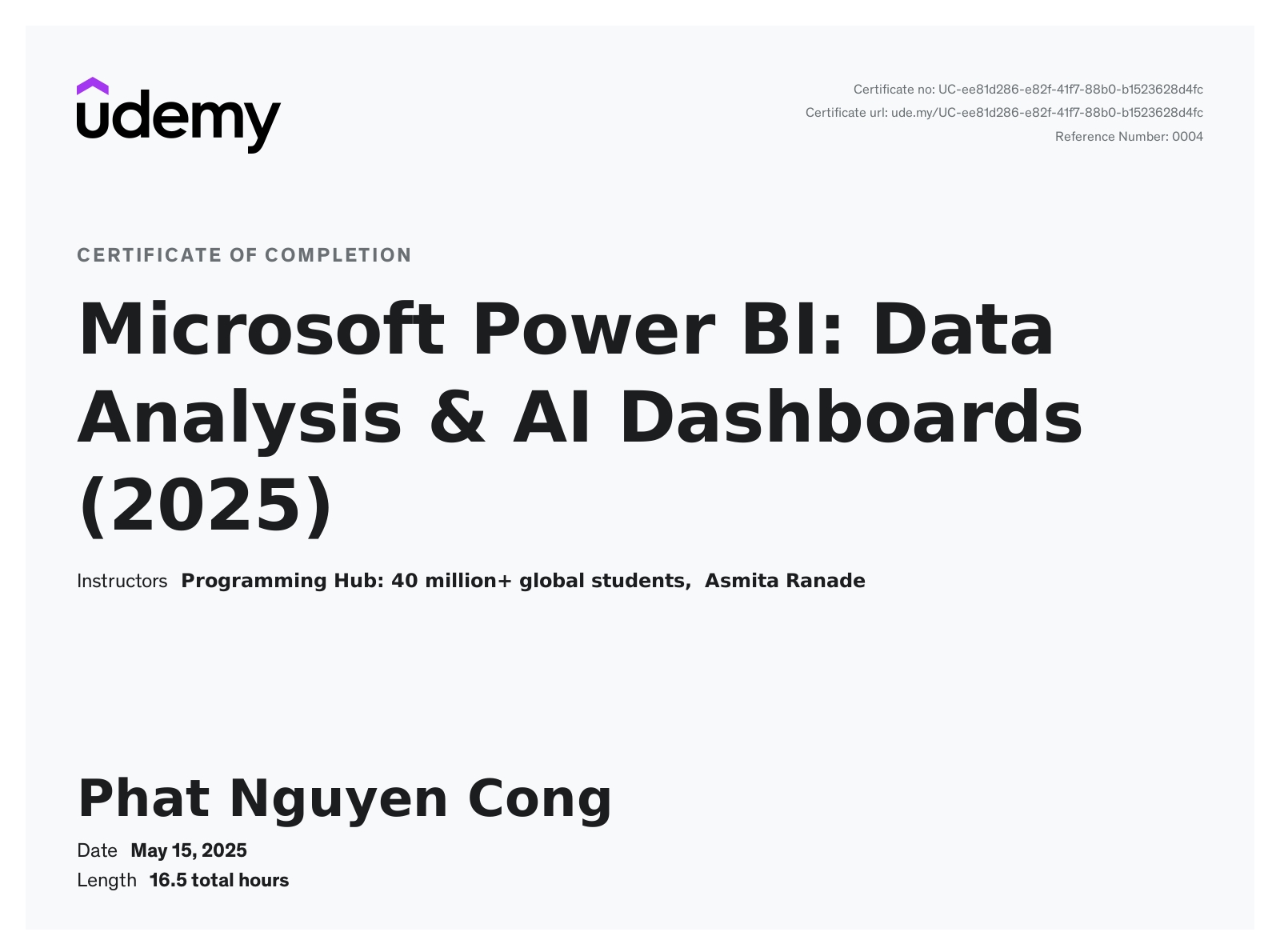 Udemy: Microsoft Power BI: Data Analysis & AI Dashboards (2025)
