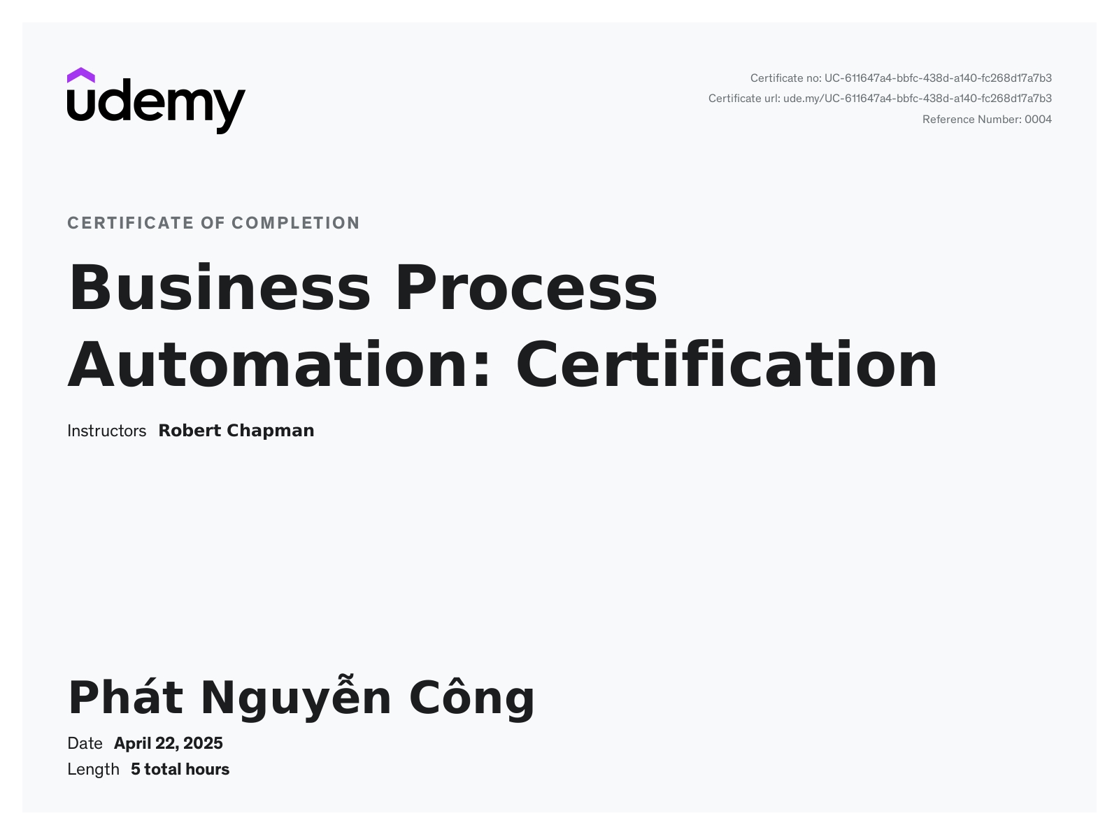 Udemy: Business Process Automation
